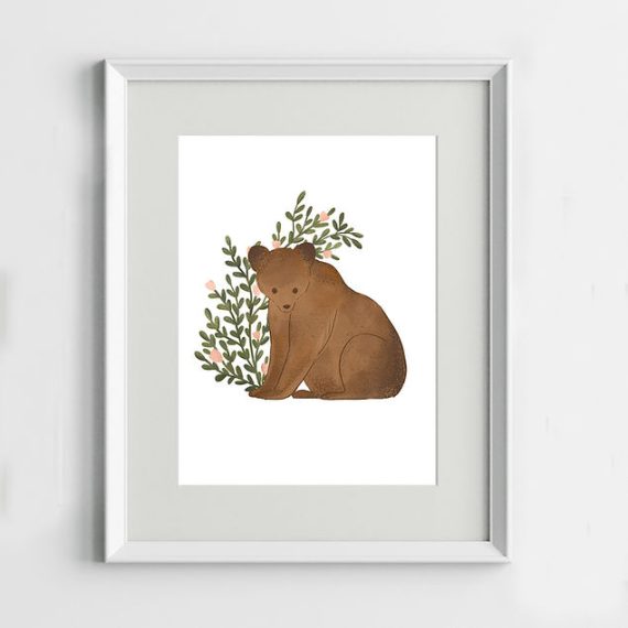 Bear Floral Print